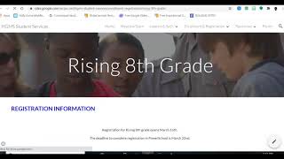 Rising 8th Grade Registration