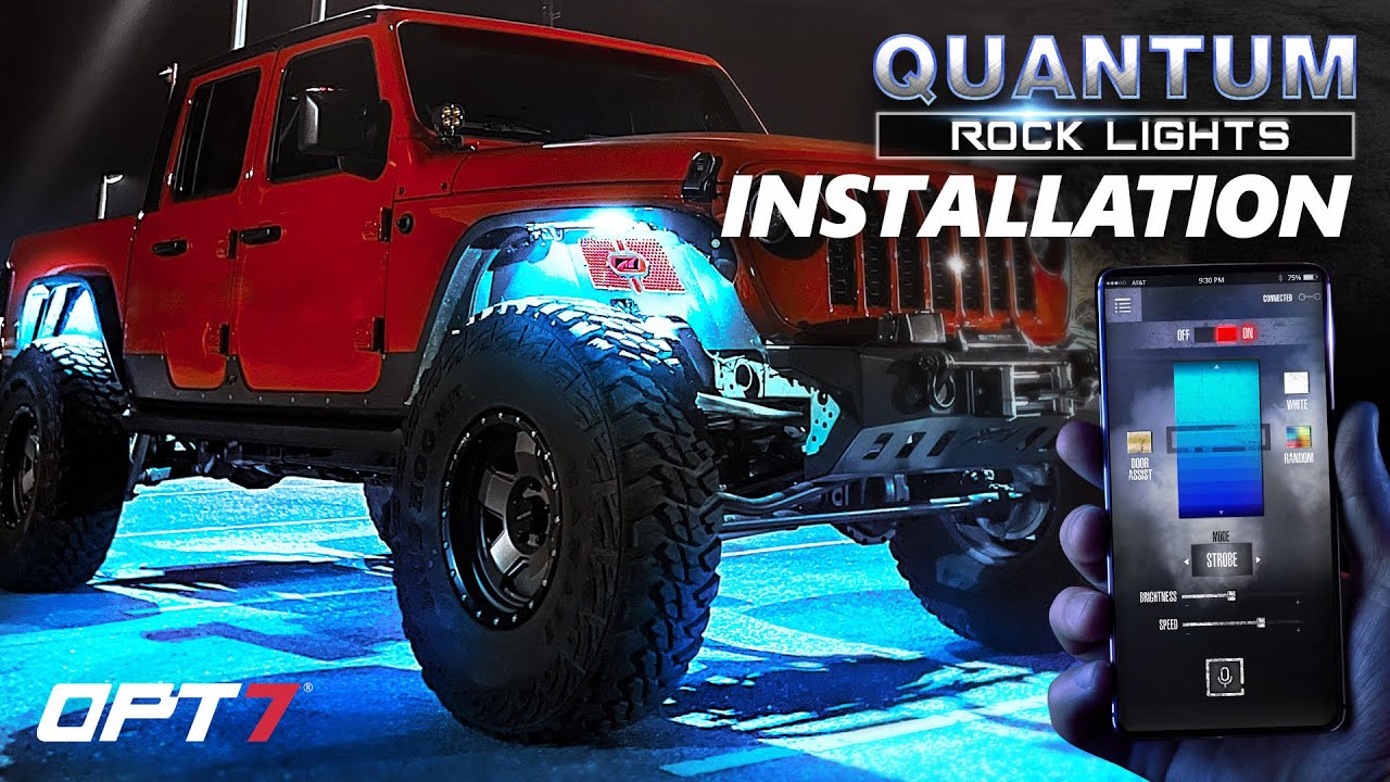 OPT7 Quantum Pro Rock Light Kit Installation Video on 2021 Jeep Gladiator YouTube