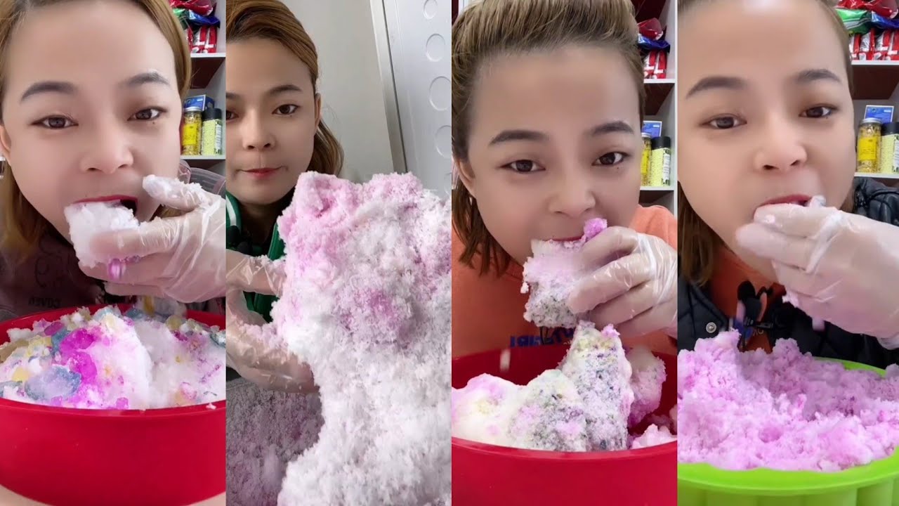 her crunchy and relaxing ice eating ASMR