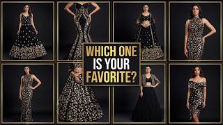 1 Fabric → 20 Bridal Looks! Black Sequin Net Transformation 🖤✨ screenshot 5