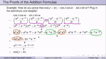 Week3Lecture4: Complex trigonometric functions