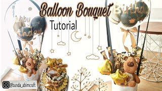 CARA MEMBUAT BUKET BALON ISI SNACK | DIY HOT AIR BALLOON BOUQUET