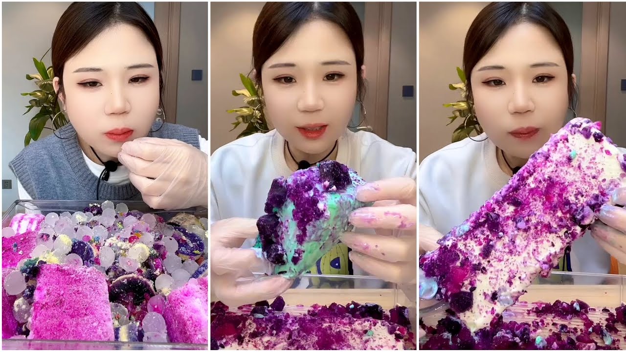 ASMR ICE EATING with MILK POWDER