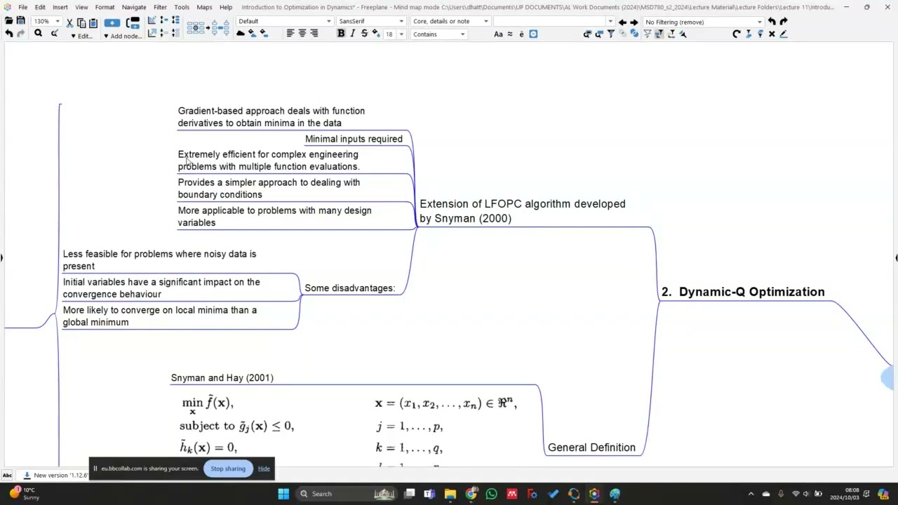 MSD 780 2024 - Lecture 9 - The Dynamic-Q Optimization Algorithm