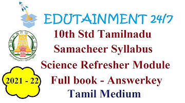 Tamilnadu Samacheer 10th Std Science Refresher course module Answer key (2021-22) - Tamil Medium