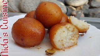 Suji ke gulab jamun recipe ( سوجی کے گلاب جامن )- Nida's Cuisine 2019 - soft gulab jamun recipe