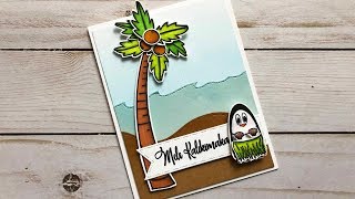 Beach Scene Christmas Card