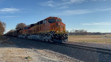 3 Brand New BNSF ES44ACH’s on E-PAMWTM Northbound Empty Coal Train at Palmetto Missouri 11-18-2025