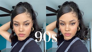 BEGINNER TRIES 90S FLIP PONYTAIL ON CURLY HAIR FOR THE FIRST TIME