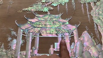 Bức tranh đồng quê vừa xong khâu tạo hình trên lền ốc xà cừ #0977814333 #phongthuy