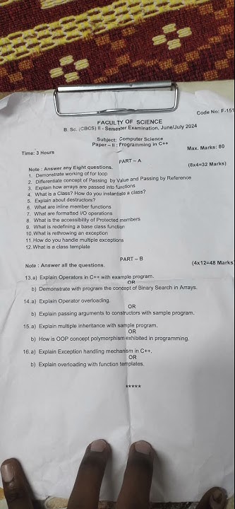 DEGREE SEM 2 COMPUTER SCIENCE PROGRAMMING IN C++ OU UNIVERSITY - YouTube