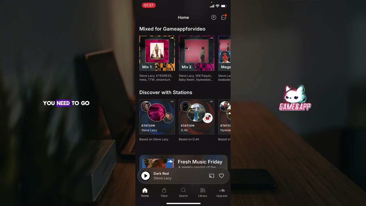 What find your account settings in Soundcloud