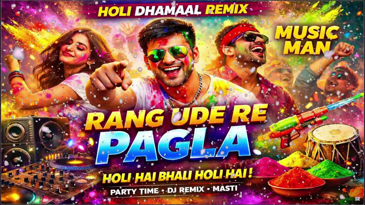 Rang Ude Re Pagla 🔥 | Holi Dhamal Remix 2026 | DJ Bass Boosted | Holi Hai Bhai Holi Hai | Music Man