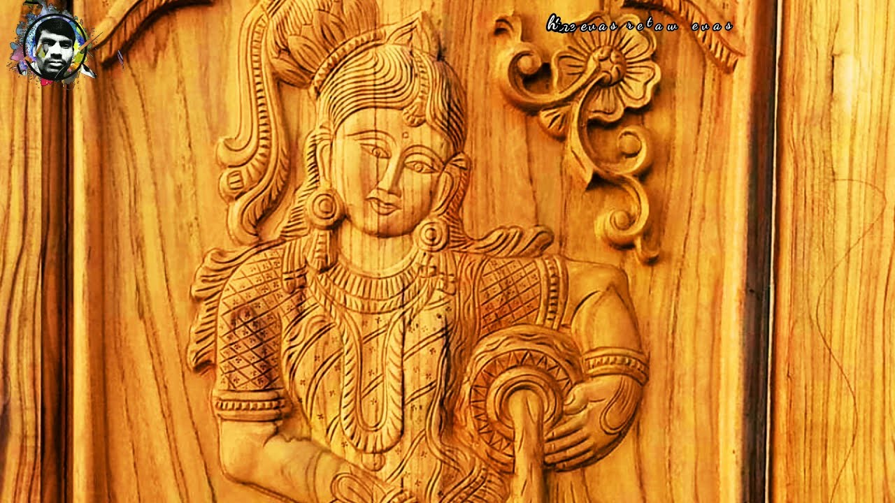 CNC MACHINE wood carving cauvery main door design - YouTube