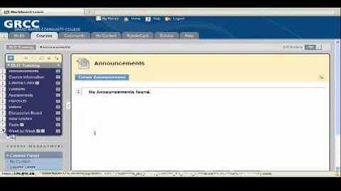 Blackboard 9 - Manage Course Menu