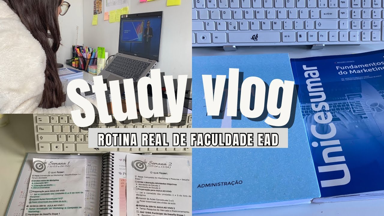 Minha rotina de estudos para faculdade EAD | STUDY VLOG