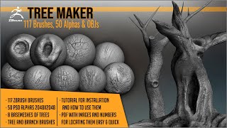 How to make trees in Zbrush with Tree Maker by Artistic Squad