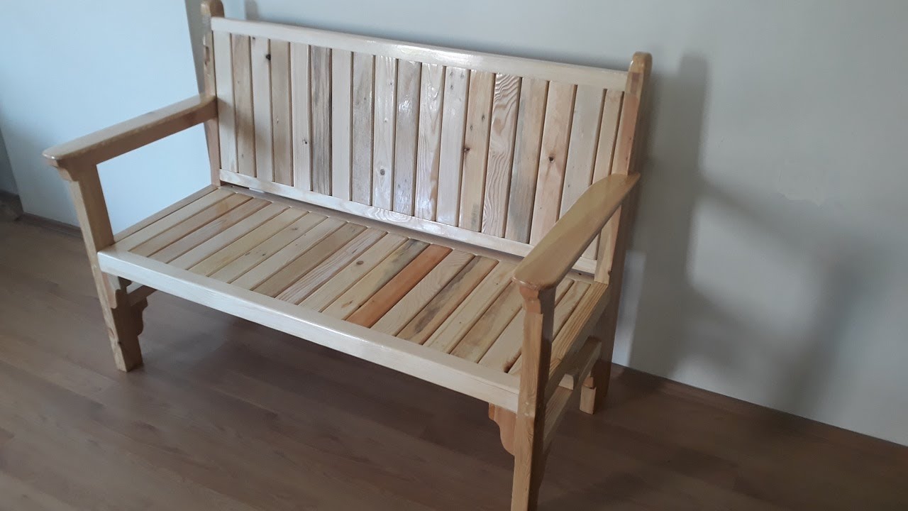 Изготовление скамейки / Деревянная садовая скамейка / Изготовление скамейки из поддонов / Сделай сам