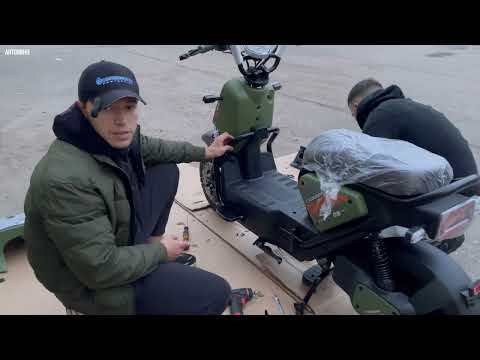 Електровелосипед Електроскутер Crosser CR-4 72V/24AH/1200W, Колесо 12 дюймів, Новий Синій + Задній Кофр, видео 1