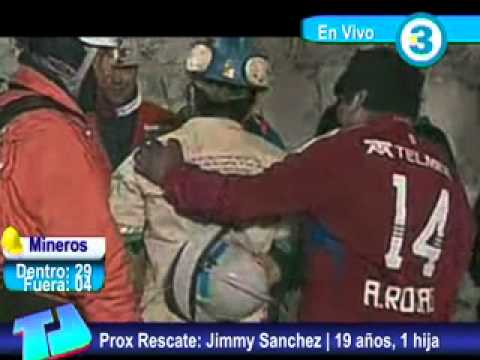 TeleJornal Chile - En Vivo - Rescate de Jimmy Sanchez, salida a la superficie