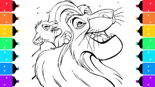 The Lion King Coloring Pages | Coloring Mufasa and Simba Looking at the Stars