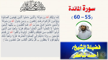 بأداء مؤثر وبخشوع واتقان ومن روائع سورة المائدة من آيه 55 60 لفضيلة الشيخ احمد شاكر