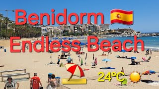 BENIDORM 🇪🇸 PONIENTE BEACH JUNE 2024 | 4k Walking Tour #costablanca #reels #uk #walkingtour #beach