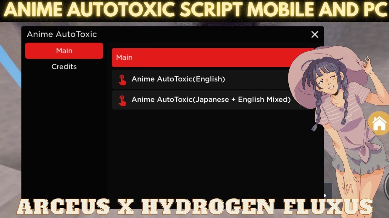 Roblox Anime AutoToxic Script Mobile and Pc Arceus X Hydrogen