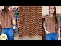 Sweater Abril tejido dos agujas, blusa punto pavo real FACIL paso a paso TUTORIAL todos los talles