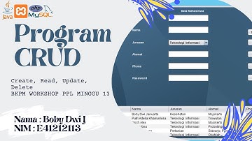 TUTORIAL PROGRAM CRUD | BKPM MINGGU 13 | Java NetBeans, Xampp, PhpMyAdmin