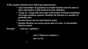 Karnataka 2nd PUC Computer Science classes and objectsV3 5 memberfunction outside class