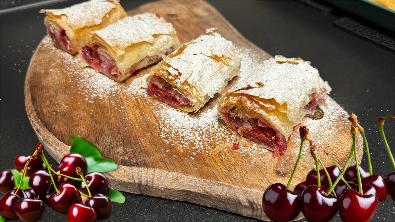 SLATKO POSNO i JEDNOSTAVNO - posna pita sa višnjama recept 🍒