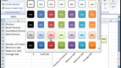Microsoft Excel2007 ENG TB 10 10 Formatting a Chart Format Tab