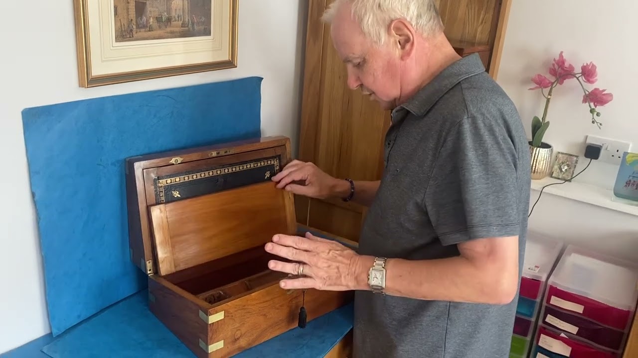 Victorian Brassbound Walnut Writing Slope.