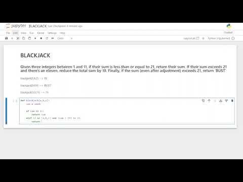 HOW TO MAKE BLACKJACK IN PYTHON! - Python Function Exercises #3