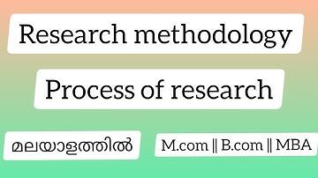 research methodology || process of research || m.com b.com mba bba