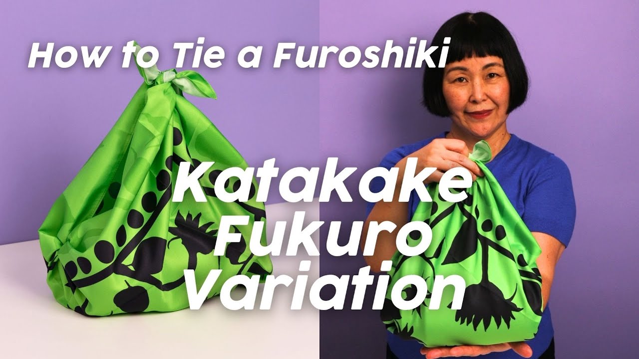 How to Tie a Furoshiki: Katakake Fukuro Variant | Keiko Furoshiki
