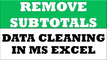 Remove all subtotal | Data cleaning in excel