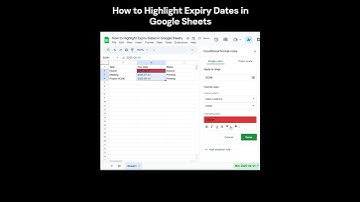 How to Highlight Expiry Dates in Google Sheets #googlesheets #tutorials #spreadsheets