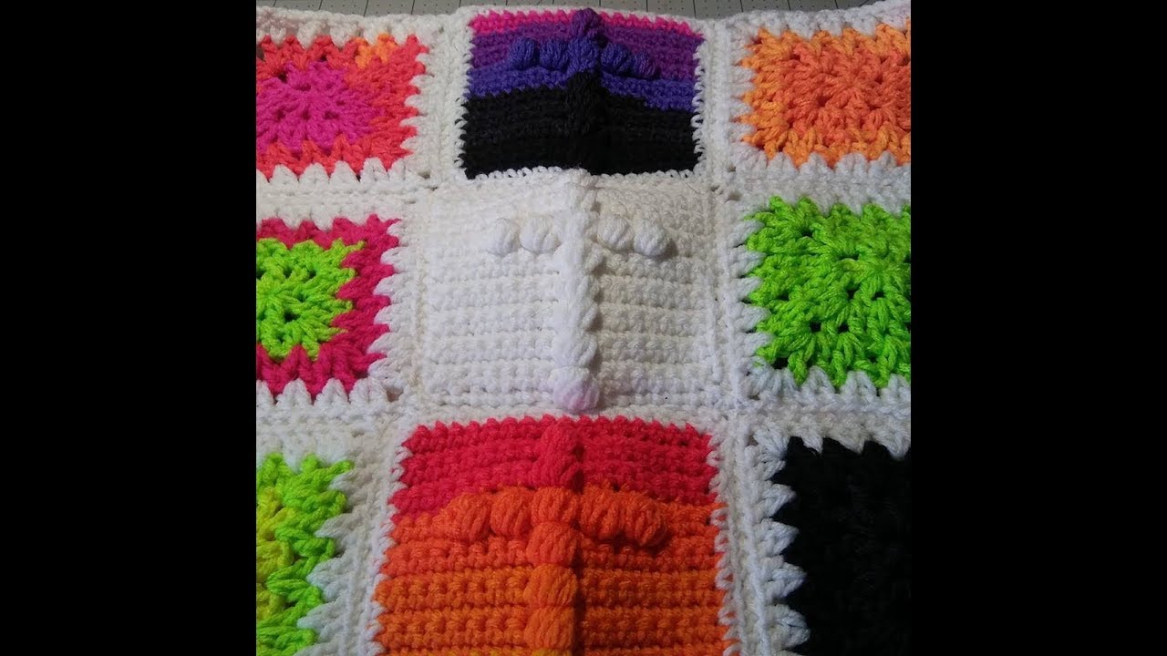 How to Crochet Puff Stitch Cross Granny Square Part 2 Rainbow Faith