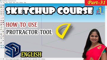 Protractor Tool English - Part 31 How to Use Protractor Tool in Sketchup Pro