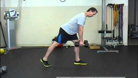 FreeFitnessVideos.com:  Dumbbell Split Stance Row