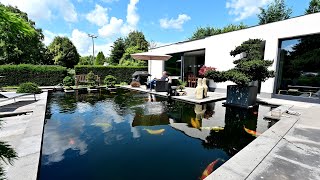 Modern Koi Blog #4616 - Ralf's formal and very beautiful 80,000 liter koi pond