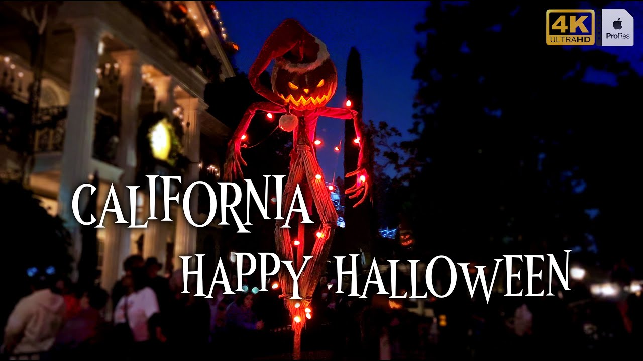 Halloween in California, 4K HDR Apple ProRes Video, Video showing Halloween scenes in California
