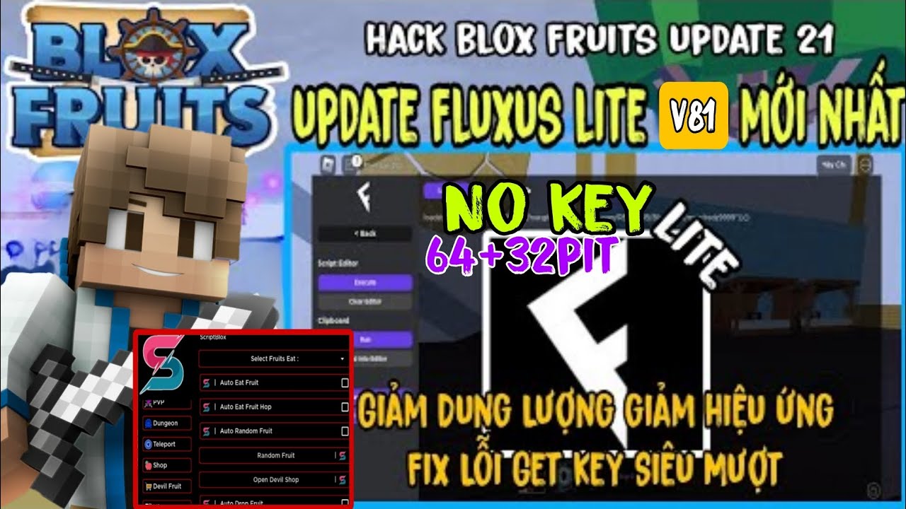 Cách Hack Blox Fruits Trên Điện Thoại Update 21 Fluxus Lite V81 Mới Nhất 64+32 Pit  Fix Lỗi Get Key.