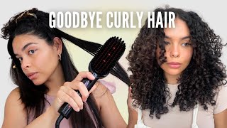 BYE BYE CURLS! Curly to Straight Hair Routine using the TYMO IONIC PLUS Straightening Brush by Yaliana Enid 7,001 views 11 months ago 11 minutes, 51 seconds