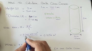 How to calculate Circle column Concrete || Circle  volume || cylinder formula || Construction Advise