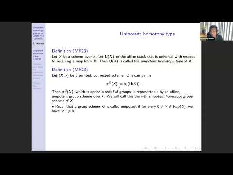 Unipotent homotopy groups of CalabiYau varieties  Shubhodip Mondal Univ of British Columbia