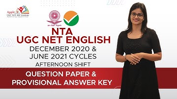 NTA UGC NET English Question Paper & Answer Key | DEC 2020 & JUNE 2021 | Afternoon Shift | Apple B