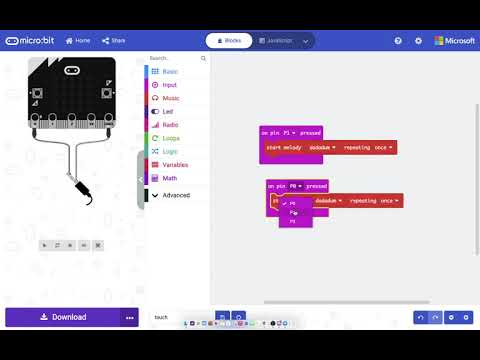 Tutorial Makecode Microbit Touch